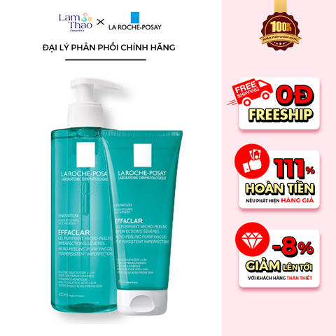  Gel Rửa Mặt Và Tắm Giúp Giảm Mụn La Roche-Posay Effaclar Micro-Peeling Purifying Gel 