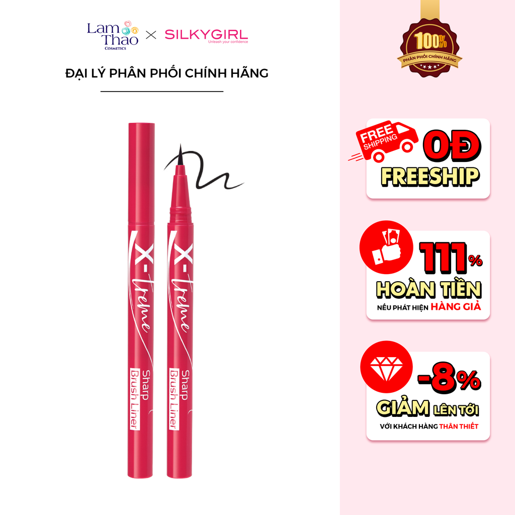 Kẻ Mắt Nước Siêu Mảnh Silkygirl X-Treme Sharp Brush Liner