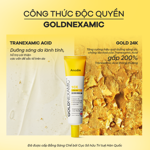  Kem Dưỡng Sáng, Mờ Thâm Nám Đa Tầng Anodin Goldnexamic 10x Cream 