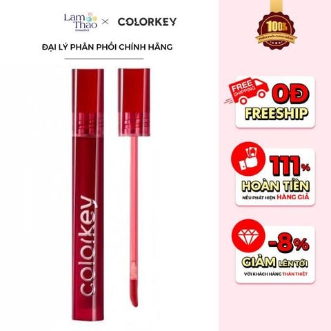  Son Kem Lì Mịn Mượt Colorkey Airy Velvet Lip Lacquer 