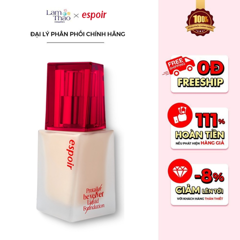  Kem Nền Siêu Che Phủ Espoir Pro Tailor Liquid Foundation Be Velvet SPF22 PA++ 