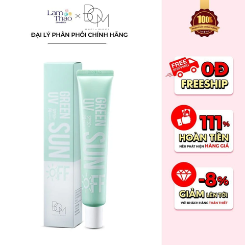  [TẶNG KÍNH MẮT BOM] Kem Chống Nắng Dưỡng Ẩm BOM Green UV Sun Off SPF 50+ PA++++ 