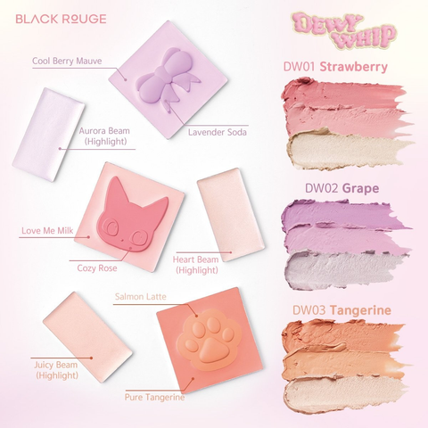  Má Hồng Kem & Highlight Black Rouge Dewy Whip Cheek And Beam 