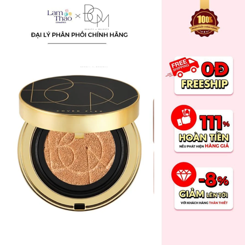  [TẶNG 1 NTT BOM 8TEA 30ML]  Phấn Nước Che Khuyết Điểm BOM Cover Flex Cushion SPF 50+ PA++++ 
