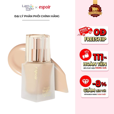  Kem Nền Căng Bóng Tự Nhiên Espoir Pro Tailor Be Glow Foundation New Class SPF27 PA++ 