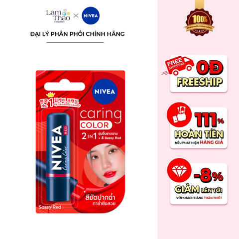 Son Dưỡng Có Màu Nivea Lip Caring Color 