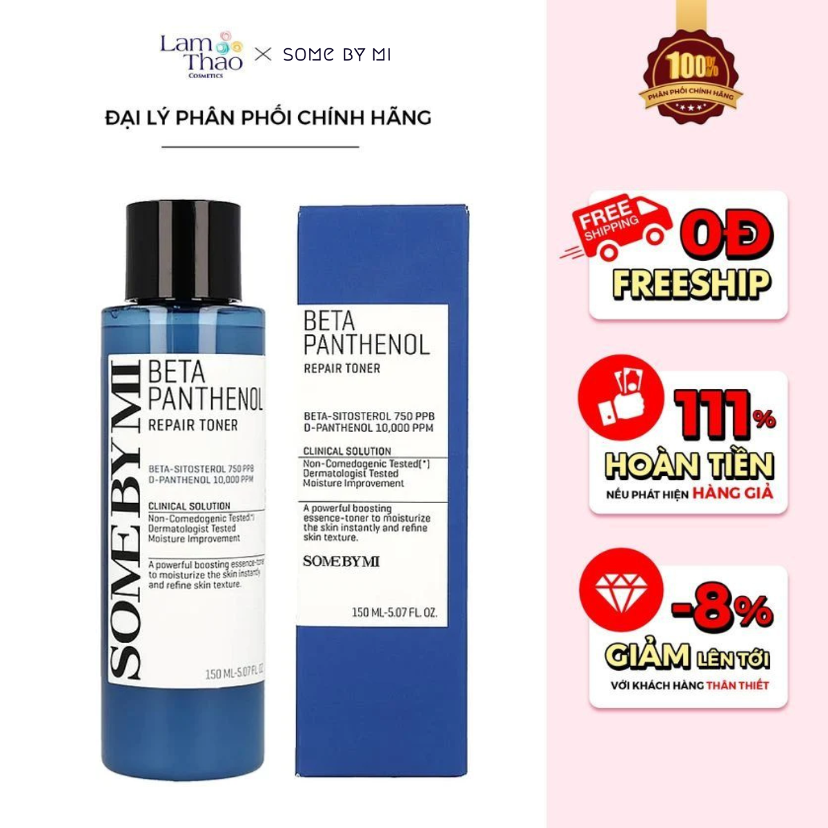 Nước Hoa Hồng Phục Hồi Và Cấp Ẩm Cho Da Some By Mi Beta Panthenol Repair Toner