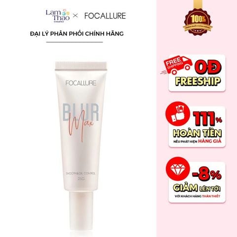  [DEAL SỐC 6.12 - 25.12 MUA HOÁ ĐƠN FOCALLURE 199K TẶNG 01 SON TRUE MATTE LIQUID LIPSTICK] Kem Lót Che Lỗ Chân Lông Làm Mịn Da Focallure Blur Max Hydrating Primer 