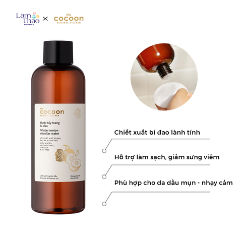  Nước Tẩy Trang Dành Cho Da Dầu, Mụn Chiết Xuất Bí Đao Cocoon Winter Melon Micellar Water 