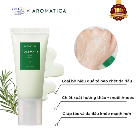  [DEAL 22/6 - 25/6 DUY NHẤT CỬA HÀNG MUA SIZE 165G TẶNG 1 TTBC 30G] Tẩy Da Chết Da Đầu Aromatica Rosemary Scalp Scrub 