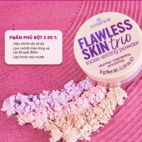  Phấn Phủ Bột 3 Màu Essence Flawless Skin Trio Loose Setting Powder 