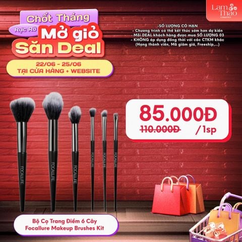  [DEAL 22/6 - 25/6 GIÁ SỐC] Bộ Cọ Trang Điểm 6 Cây Focallure Makeup Brushes Kit 