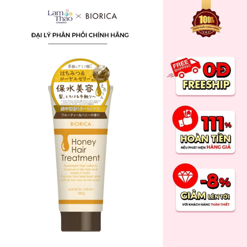  Kem Ủ Tóc Chiết Xuất Mật Ong Biorica Honey Hair Treatment 