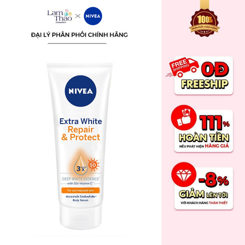  Serum Dưỡng Thể Giúp Phục Hồi & Chống Nắng Nivea Extra White Repair & Protect Body Serum SPF50 PA+++ 