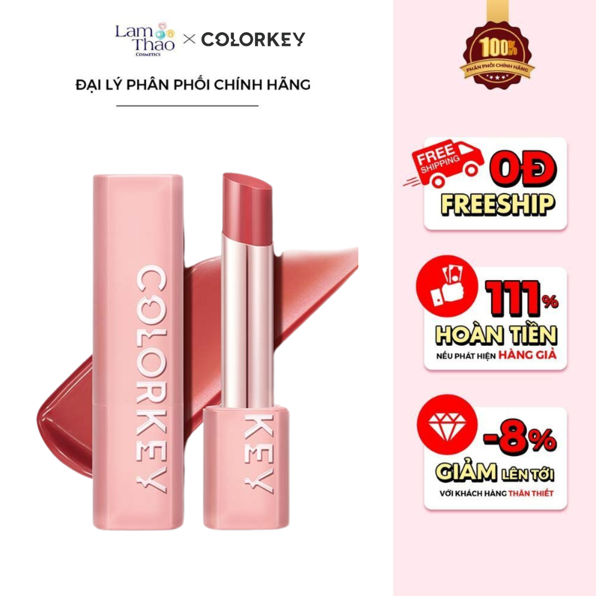 Son Thỏi Essence Dưỡng Ẩm Căng Bóng Môi Colorkey