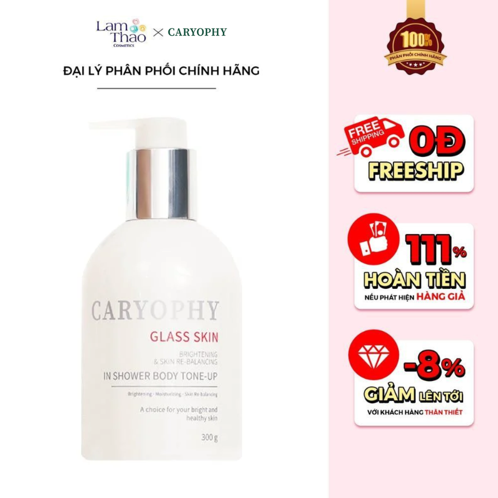 Kem Dưỡng Trắng Da Caryophy Glass Skin In Shower Body Tone-Up Cream