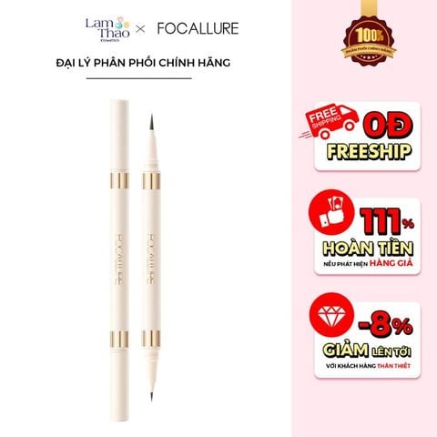  [DEAL SỐC 6.12 - 25.12 MUA HOÁ ĐƠN FOCALLURE 199K TẶNG 01 SON TRUE MATTE LIQUID LIPSTICK] Bút Kẻ Mắt Dạng Lỏng Focallure Ultra-Skinny Liquid Eyeliner LL01 