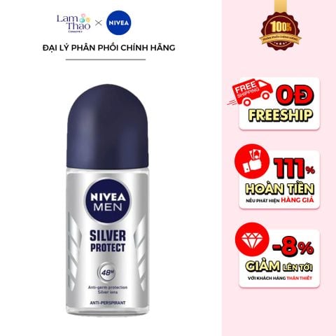  Lăn Khử Mùi Phân Tử Bạc Kháng Khuẩn Nivea Man Nivea Silver Protect 48H 