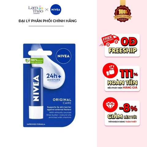  Son Dưỡng Môi Chuyên Sâu Nivea Original Care Caring Lip Balm 