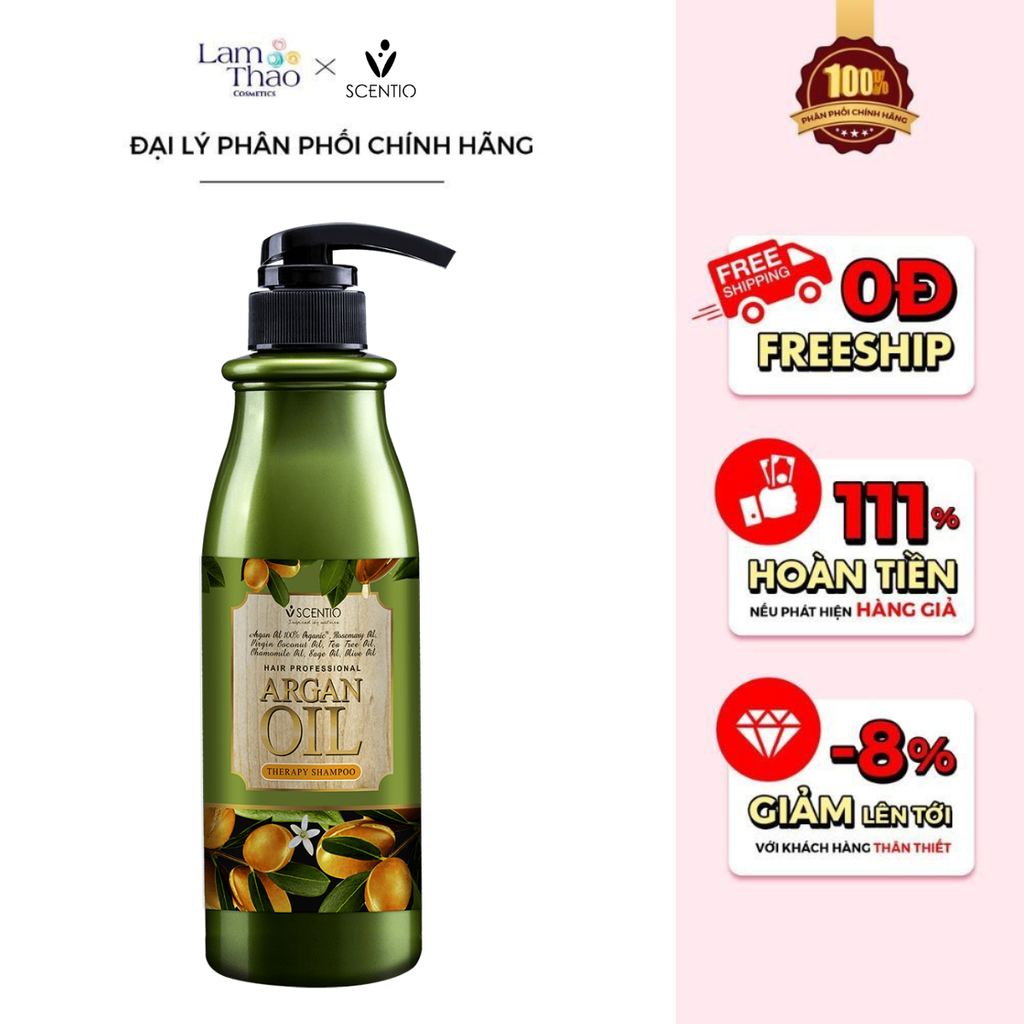 Dầu Gội Phục Hồi Tóc Khô Và Hư Tổn Beauty Buffet Scentio Hair Professional Argan Oil Therapy Shampoo