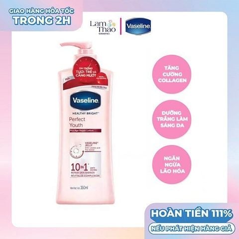  [DEAL SỐC 15.01 - 17.01 SIZE 350ML] Sữa Dưỡng Thể Ngăn Ngừa Lão Hoá Vaseline Healthy Bright Perfect Youth Pro-Age Repair Lotion 
