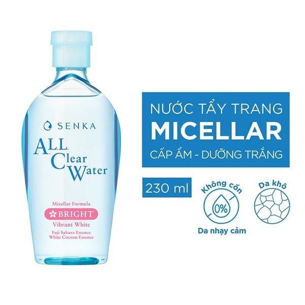 Nước Tẩy Trang Cho Da Nhạy Cảm Senka All Clear Water Micellar Formula White