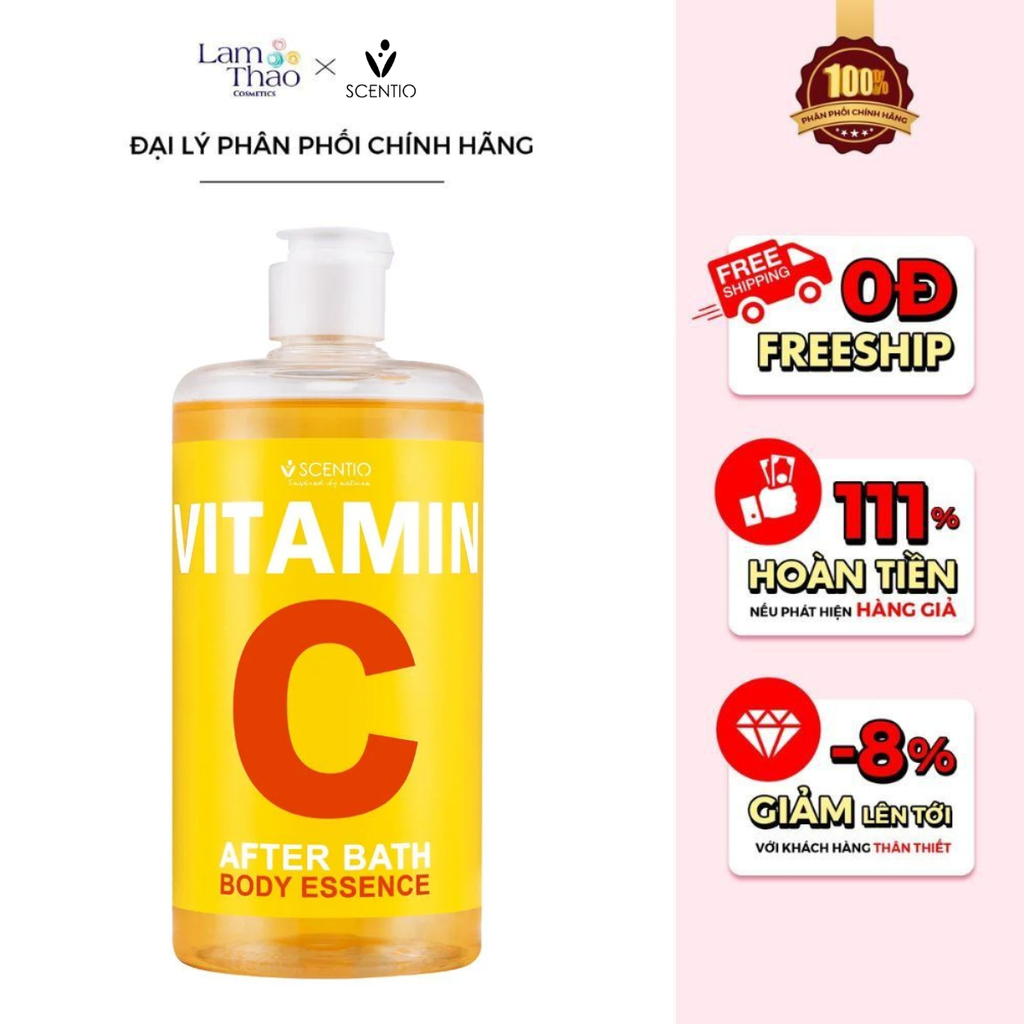 Tinh Chất Dưỡng Thể Dưỡng Trắng Và Phục Hồi Da Chuyên Sâu Beauty Buffet Scentio Vitamin C After Bath Body Essence