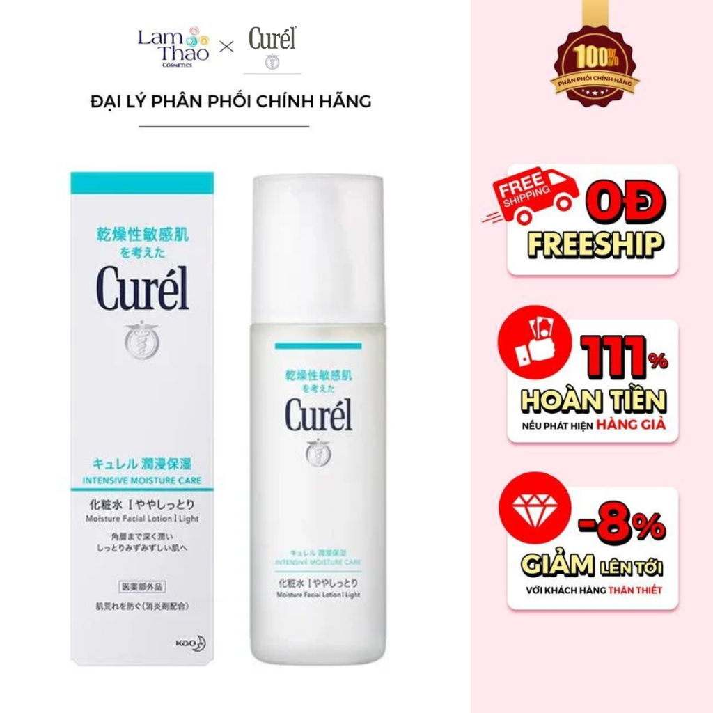 Lotion Dưỡng Da Cấp Ẩm Chuyên Sâu Curel Intensive Moisture Care Moisture Facial Lotion Light I 150ml