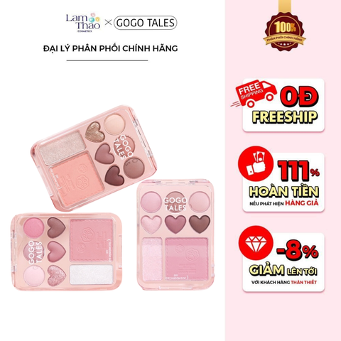  Bảng Phấn Mắt Và Má 8 Ô Gogo Tales Stick Sweet Heart Powder Blusher Eyeshadow Palette 