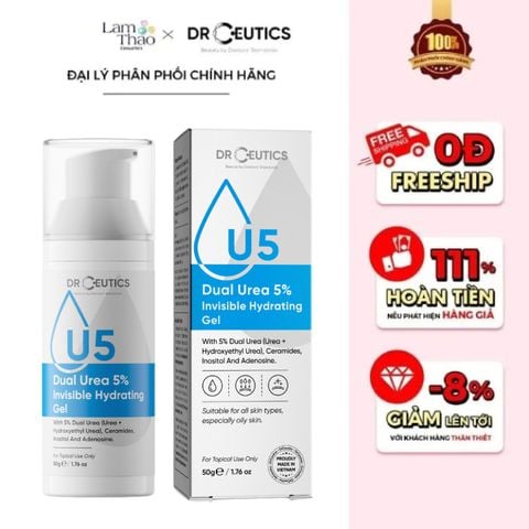  Gel Dưỡng Ẩm Và Phục Hồi Cho Da Dầu DrCeutics Dual Urea 5% Invisible Hydrating Gel 