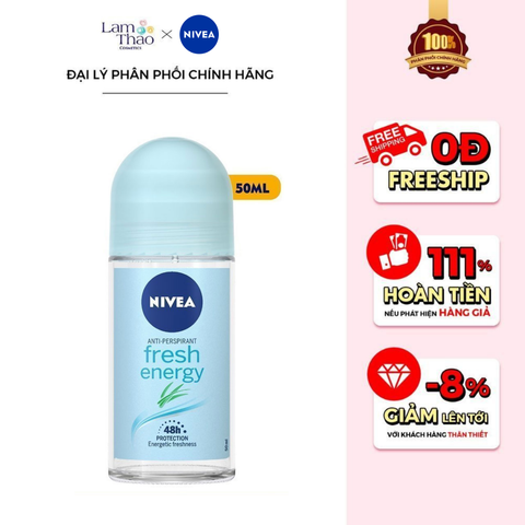  Lăn Khử Mùi Cho Nữ Tươi Mát Nivea Energy Fresh 