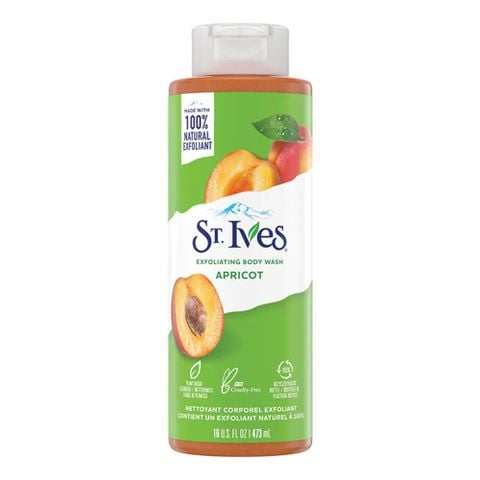  [MUA 2 SP ST.IVES BẤT KÌ TẶNG 1 GẤU BÔNG CAPYBARA]  Sữa Tắm Tẩy Da Chết Hương Mơ St.ives Exfoliating Body Wash Apricot ( Mẫu Mới) 