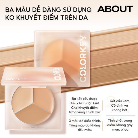  Bảng Che Khuyết Điểm 3 Màu Colorkey Targeting Three-colour Concealer Palette 