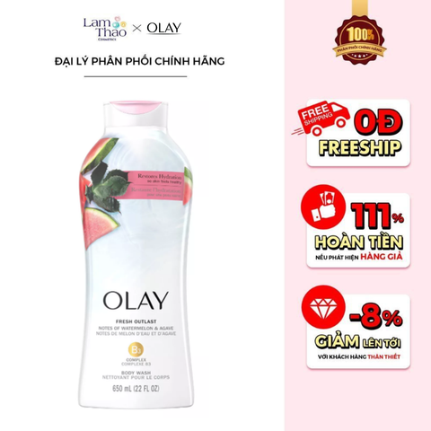  Sữa Tắm Chiết Xuất Hương Hoa Và Dưa Hấu Olay Fresh Outlast Watermelon & Agave Body Wash 