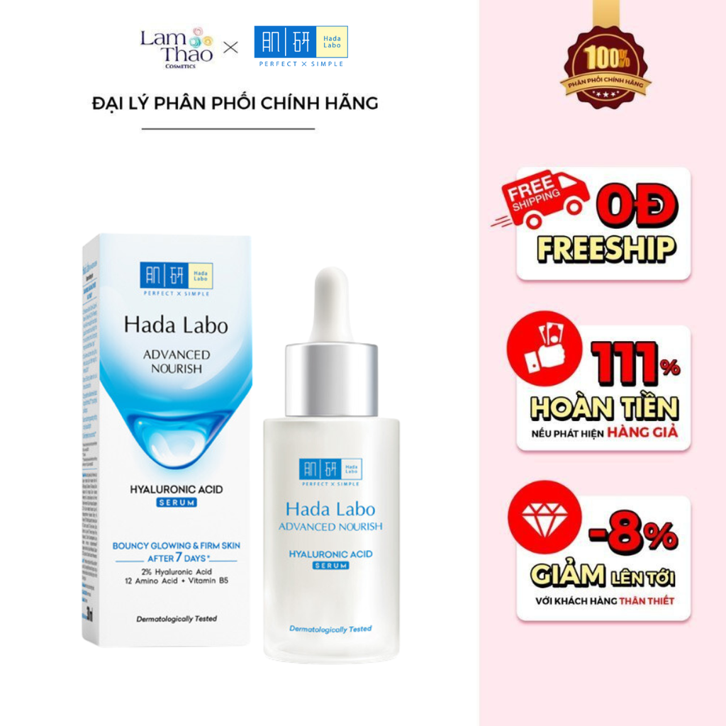 [TẶNG 1 BỘ BÀI UNO] Tinh Chất Dưỡng Ẩm Hada Labo Advanced Nourish Hyaluronic Acid Serum