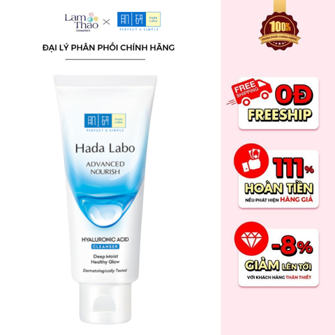  Kem Rửa Mặt Sạch Sâu Dưỡng Ẩm Hada Labo Advanced Nourish Hyaluronic Acid Cleanser 