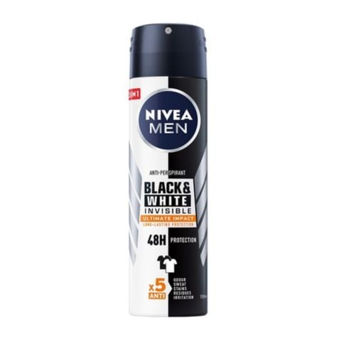  Xịt Khử Mùi Ngăn Vệt Ố Vàng Nivea Men Invisible For Black & White 48H Anti-Perspirant Spray 