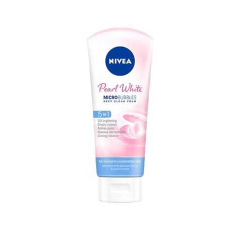  Sữa Rửa Mặt Tinh Chất Ngọc Trai Làm Sáng Da Nivea Pearl Bright Micro Bubbles Deep Clean Foam 5IN1 