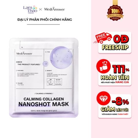  [DEAL SỐC 03.04 - 05.04 COMBO 3 MASK]  Mặt Nạ Thạch Phục Hồi Dịu Da Medianswer Calming Collagen Nanoshot Mask 