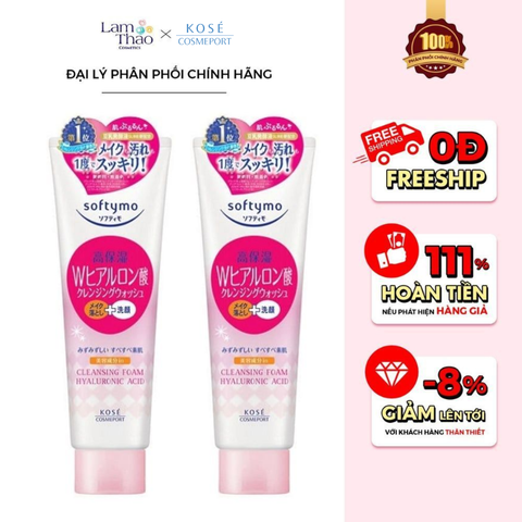  Sữa Rửa Mặt Dưỡng Ẩm Da Kose Softymo Hyaluronic Acid 