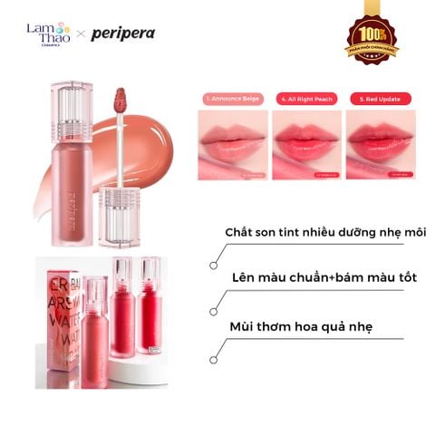  Son Tint Bóng Peripera Water Bare Tint 