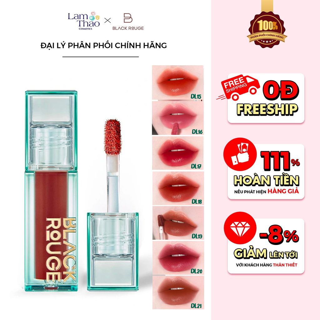 [TẶNG CỌ TÁN SON][HÓA ĐƠN BR từ 699K TẶNG 1 CUSHION BR][MUA 2 SON BR FULLSIZE BẤT KÌ TẶNG 1 SON BR HALF & HALF HW03] Son Kem Black Rouge Double Layer Jewelry Over Velvet