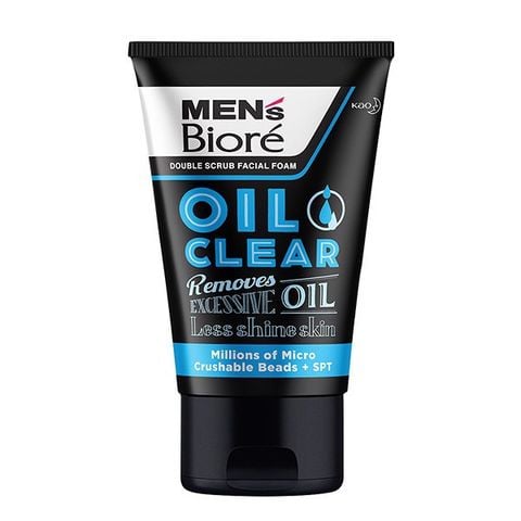  Sữa Rửa Mặt Cho Nam Hạt Tác Động Kép Sạch Nhờn Bioré Double Scrub Oil Clear Facial Foam 