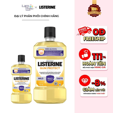  Nước Súc Miệng Cho Nướu Chắc Khỏe Không Cay Listerine Gum Care 