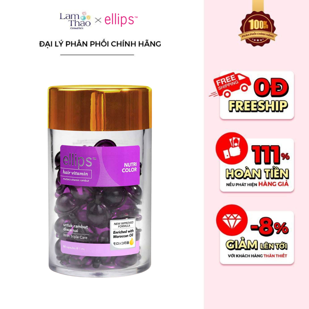 Serum Dưỡng Cho Tóc Nhuộm Ellips Hair Vitamin Nutri Color