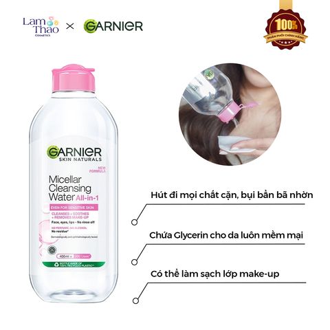  Nước Tẩy Trang Cho Da Nhạy Cảm Garnier Micellar Cleansing Water For Sensitive Skin 
