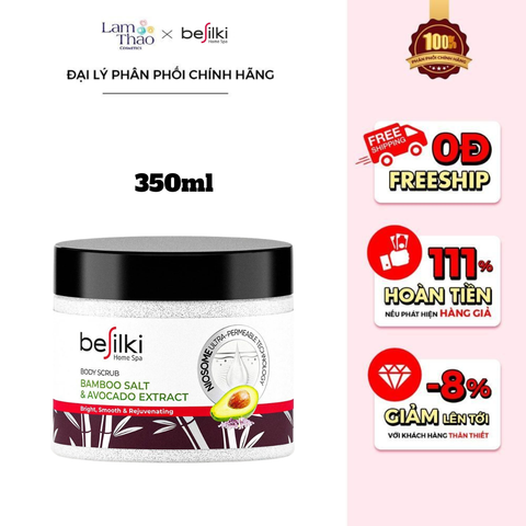 Tẩy Tế Bào Chết Hỗ Trợ Trẻ Hoá Da Chiết Xuất Từ Muối Tre & Tinh Chất Bơ Besilki Bamboo Salt & Avocado Extract Body Scrub 