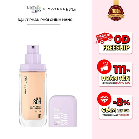  Kem Nền Bắt Sáng Che Phủ Siêu Nhẹ Maybelline Super Stay Up To 30H Lumi-Matte Foundation 