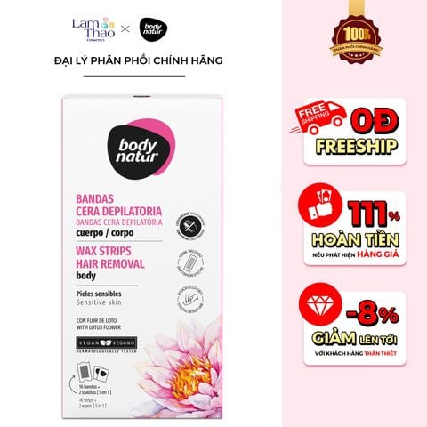  Bộ Miếng Dán Tẩy Lông Dành Cho Da Nhạy Cảm Body Natur Wax Strips Hair Removal Body Sensitive Skin 