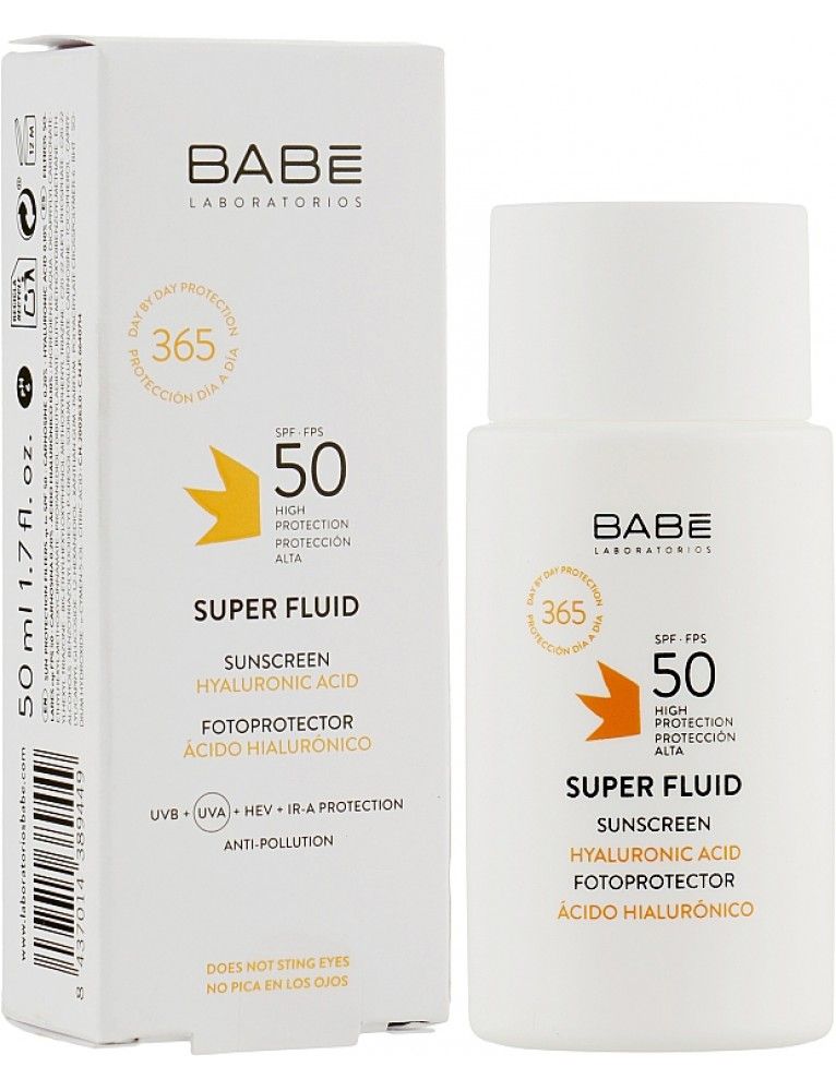 Kem Chống Nắng Dưỡng Ẩm Laboratorios BABE Super Fluid Sunscreen Hyaluronic Acid SPF 50+